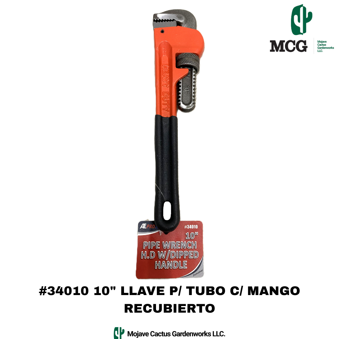 10" PIPE WRENCH WITH DIPPED HANDLE