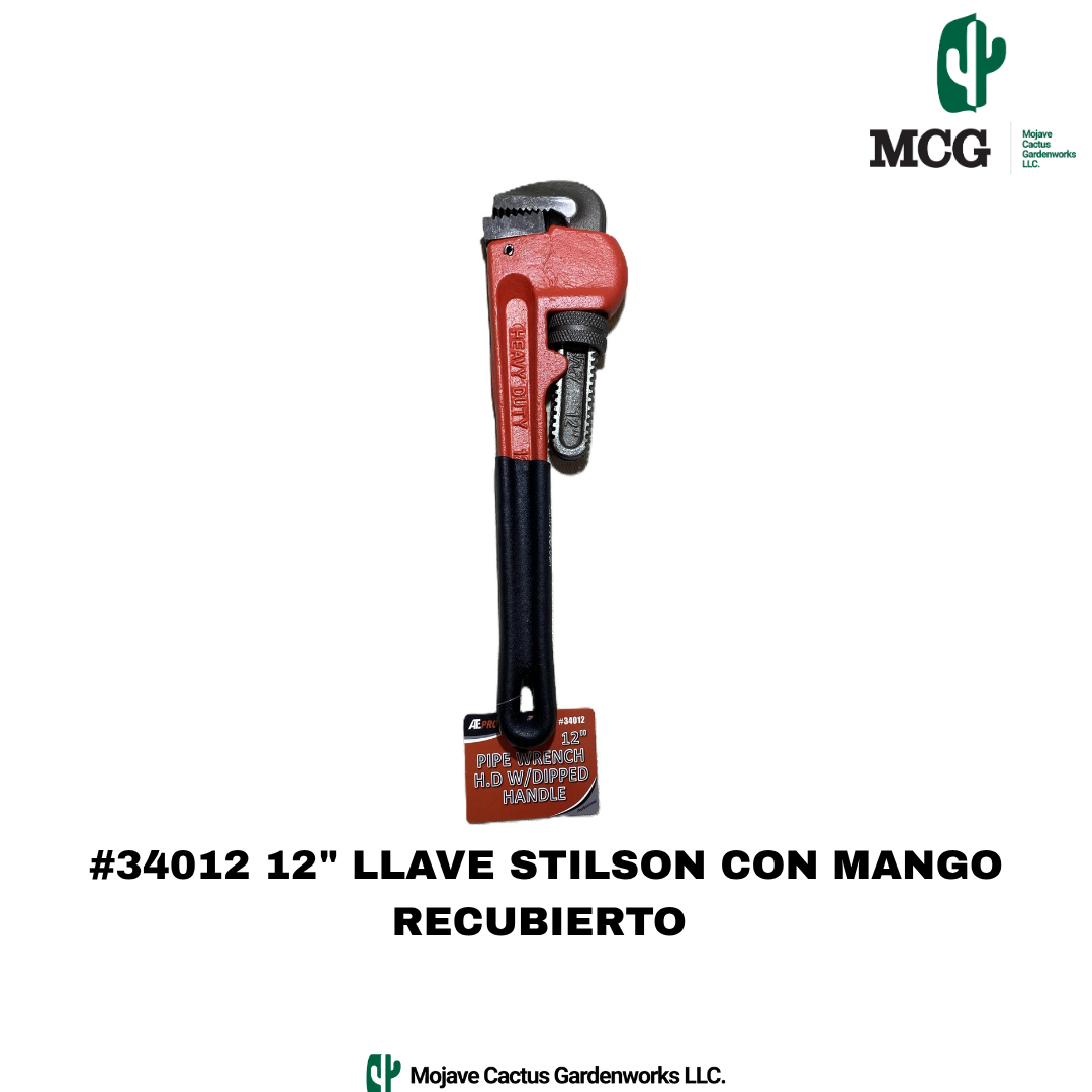 12" PIPE WRENCH WITH DIPPED HANDLE