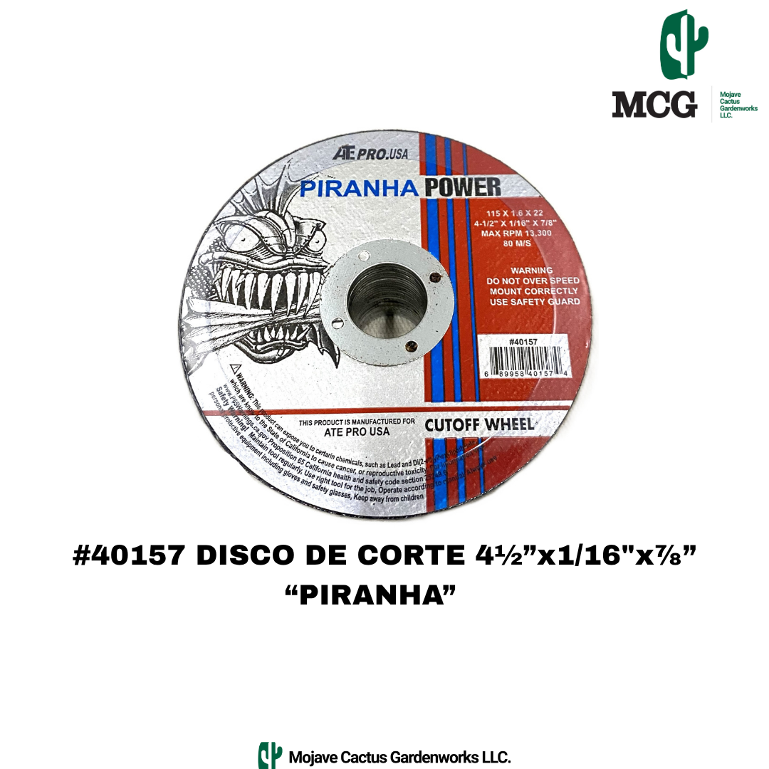 #40157 4 1/2" x 1/16" x 7/8" PIRANHA CUTOFF WHEEL