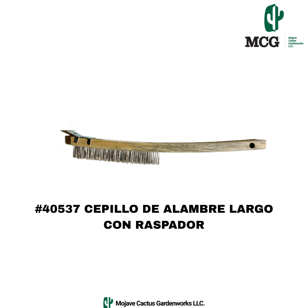 WIRE BRUSH LONG HANDLE, WITH SCRAPPER