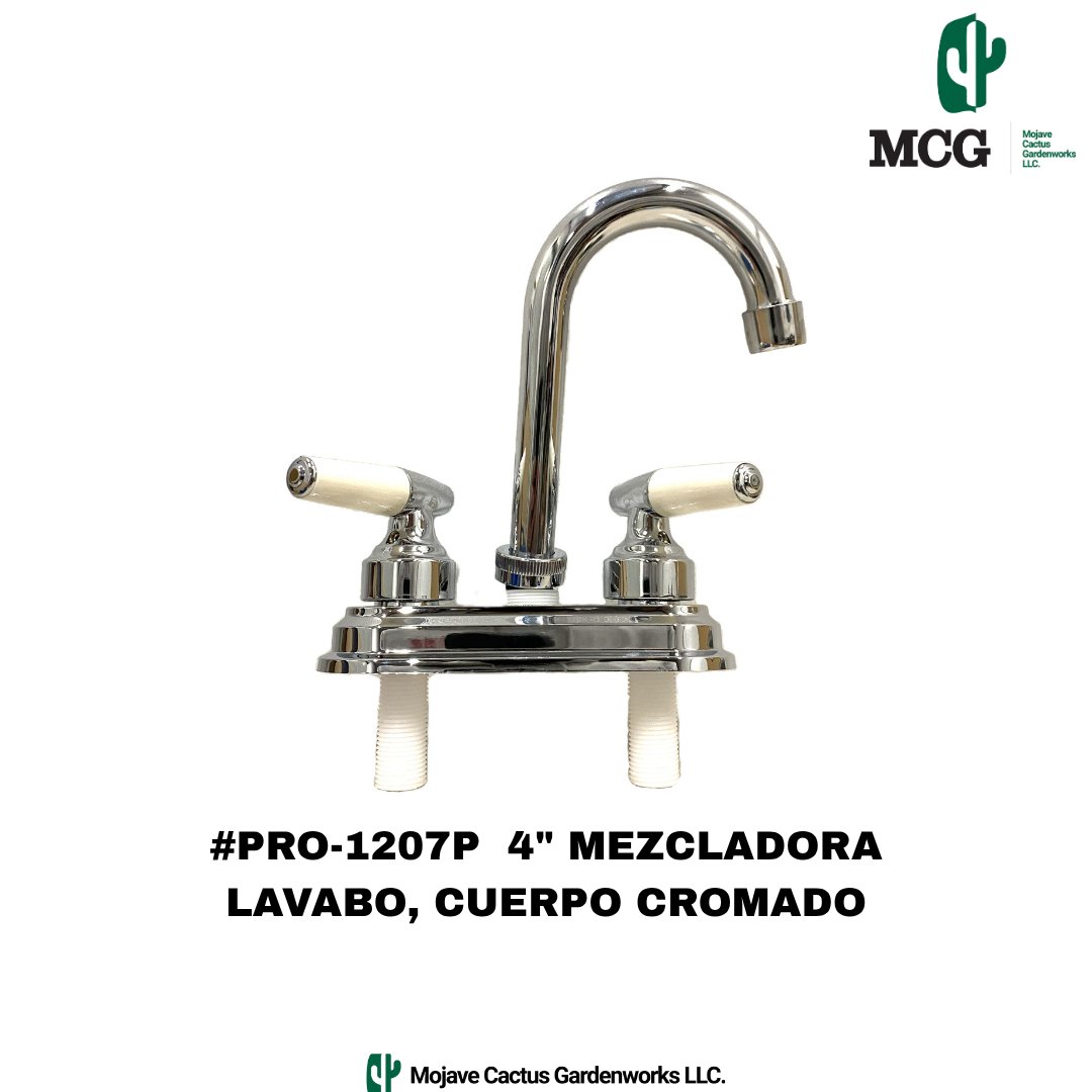 4" FAUCET WITH STAINLESS STEEL SPOUT, CHROME PLATED PLASTIC BODY