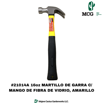 16 oz CLAW HAMMER W/ FIBERGLASS HANDLE