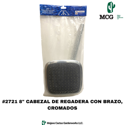 8" SQUARE SHOWER HEAD WITH SPOUT