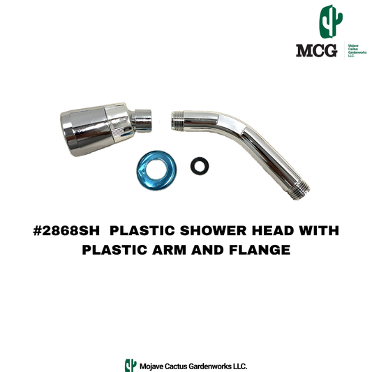 PLASTIC SHOWER HEAD WITH PLASTIC ARM AND FLANGE