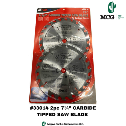 7 1/4" CARBIDE TIPPED SAW BLADE 2 pc