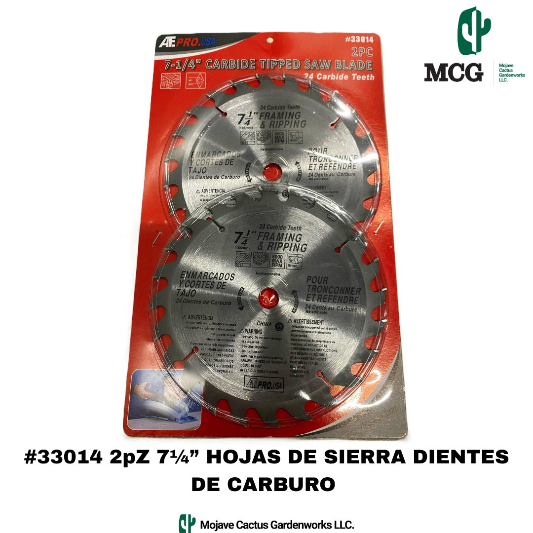 7 1/4" CARBIDE TIPPED SAW BLADE 2 pc