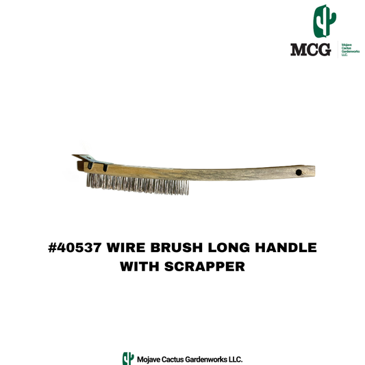 WIRE BRUSH LONG HANDLE, WITH SCRAPPER