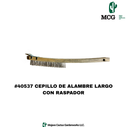 WIRE BRUSH LONG HANDLE, WITH SCRAPPER