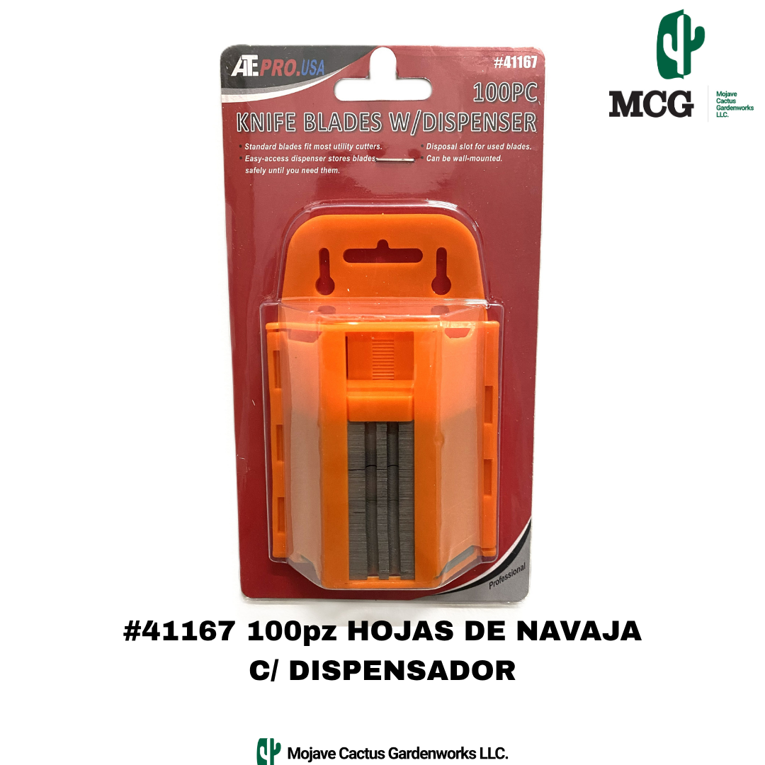 100 pc KNIFE BLADES WITH DISPENSER