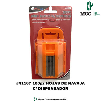 100 pc KNIFE BLADES WITH DISPENSER
