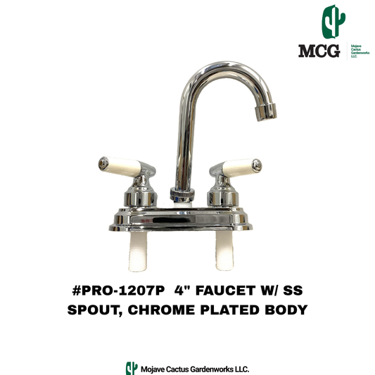 4" FAUCET WITH STAINLESS STEEL SPOUT, CHROME PLATED PLASTIC BODY