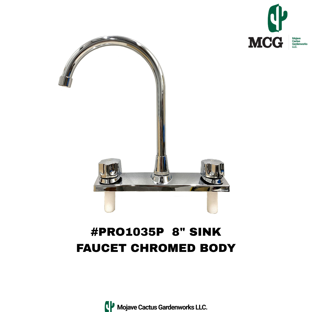 8" PLASTIC SINK FAUCET, CHROMED